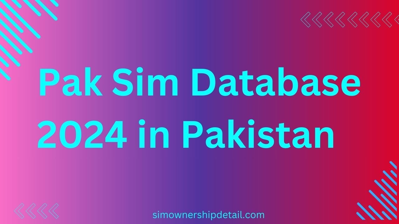 Pak Sim Database 2024 in Pakistan